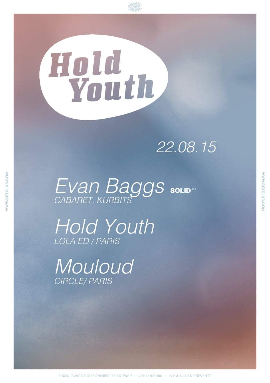 Hold Youth Residency: Evan Baggs, Hold Youth, Mouloud - Página frontal