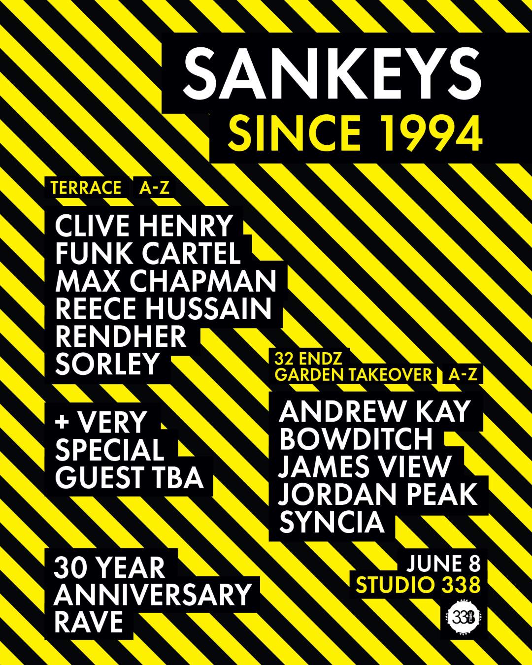 Sankeys 30th Anniversary Mini Festival (Day and Night - Garden and Terrace) - フライヤー表