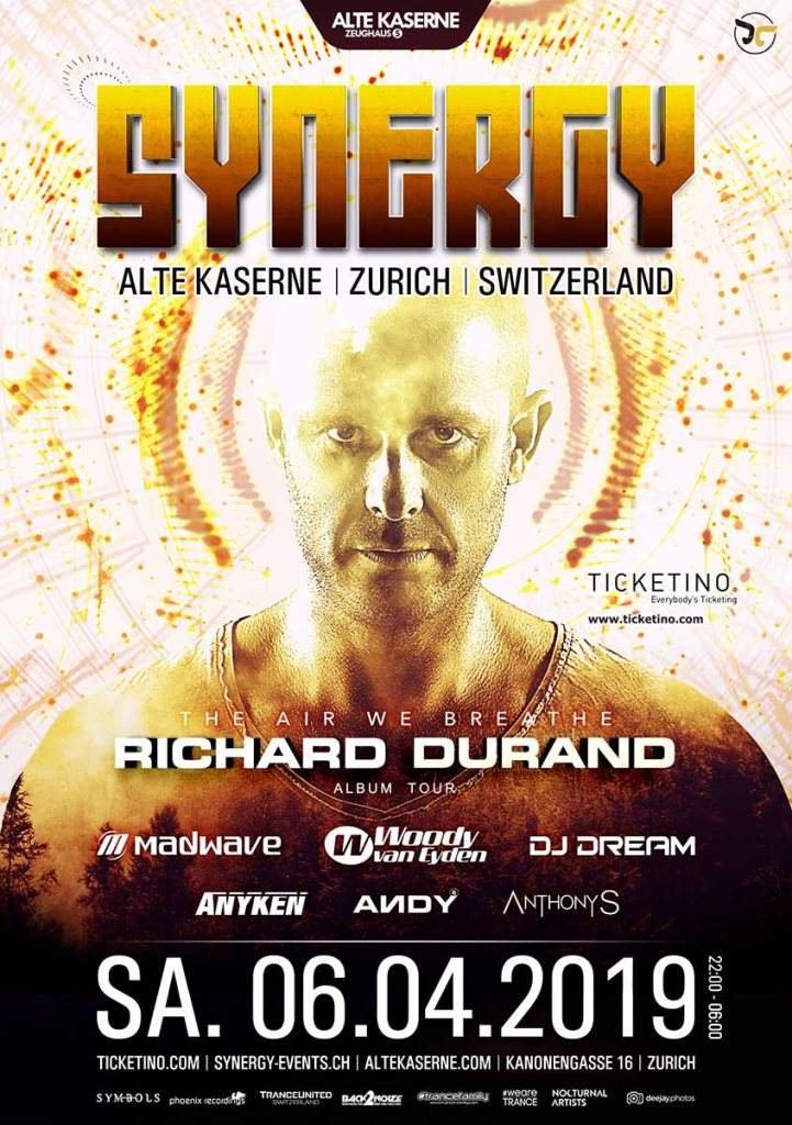 Synergy with Richard Durand, Woody van Eyden, Madwave & More - フライヤー表