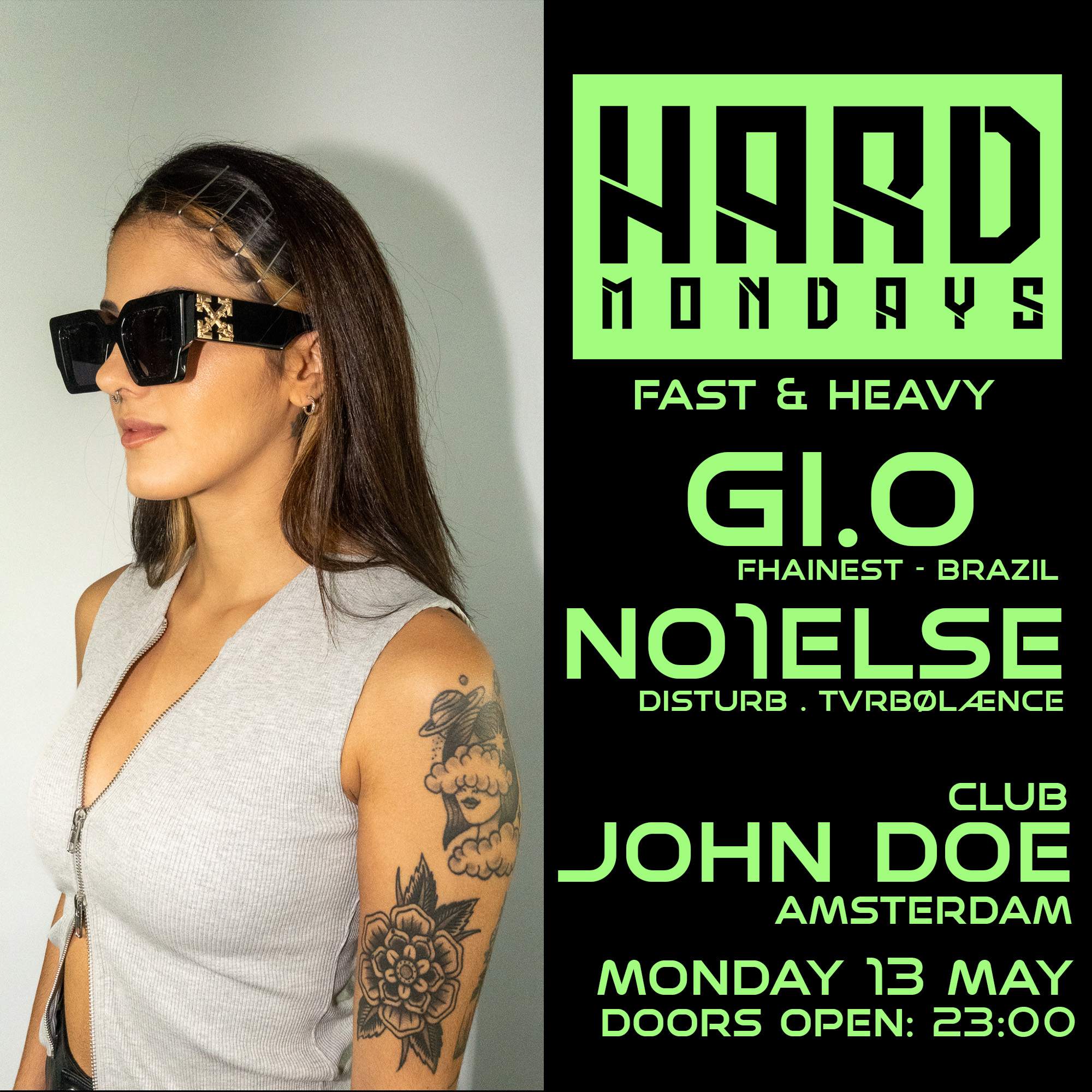 Hard Mondays Amsterdam - Hard Techno with GI.O & NO1ELSE - フライヤー表