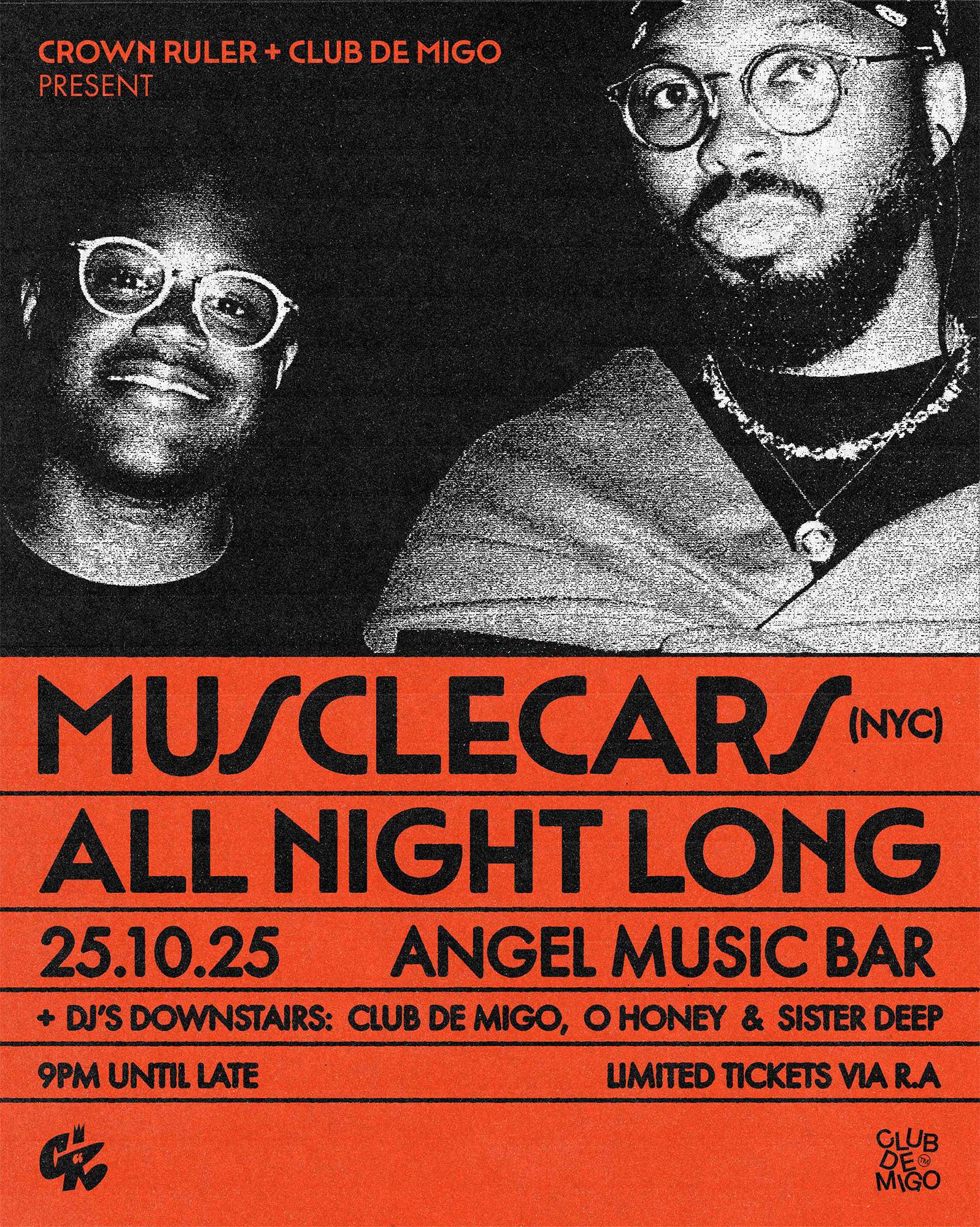 Crown Ruler pres. MUSCLECARS (US) at Angel Music Bar, Melbourne