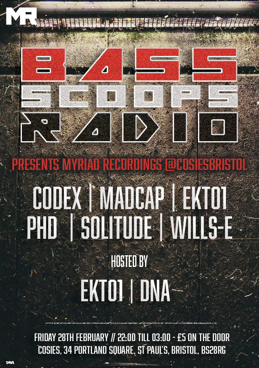 Bass Scoops Radio presents - Flyer front