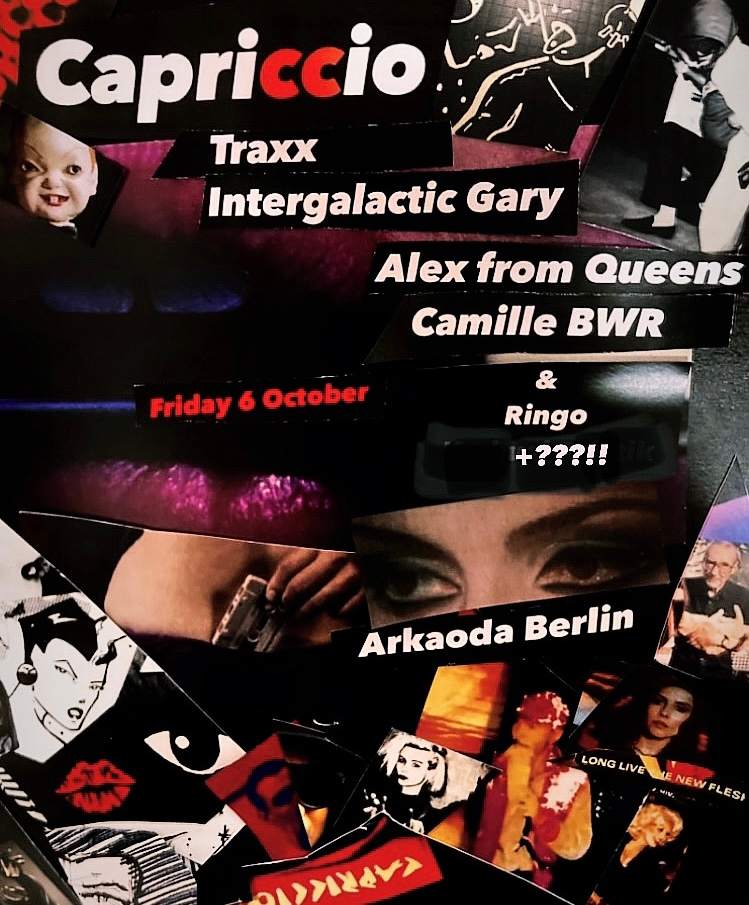 Capriccio: Traxx, Intergalactic Gary, Alex from Queens, Camille BWR, Ringo & Mr. X know Y - Página trasera