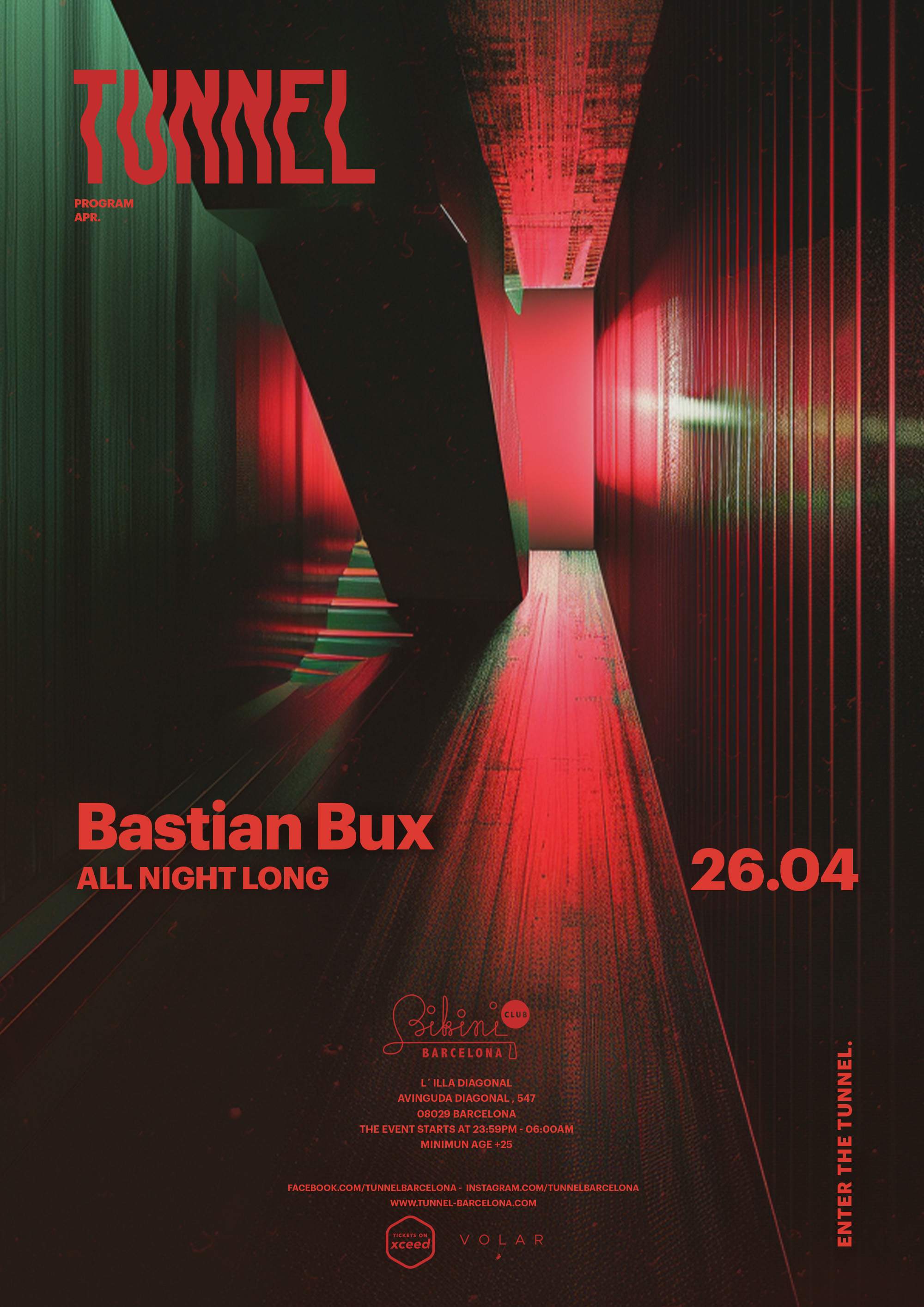 Tunnel pres. Bastian Bux (All Night Long) - フライヤー表