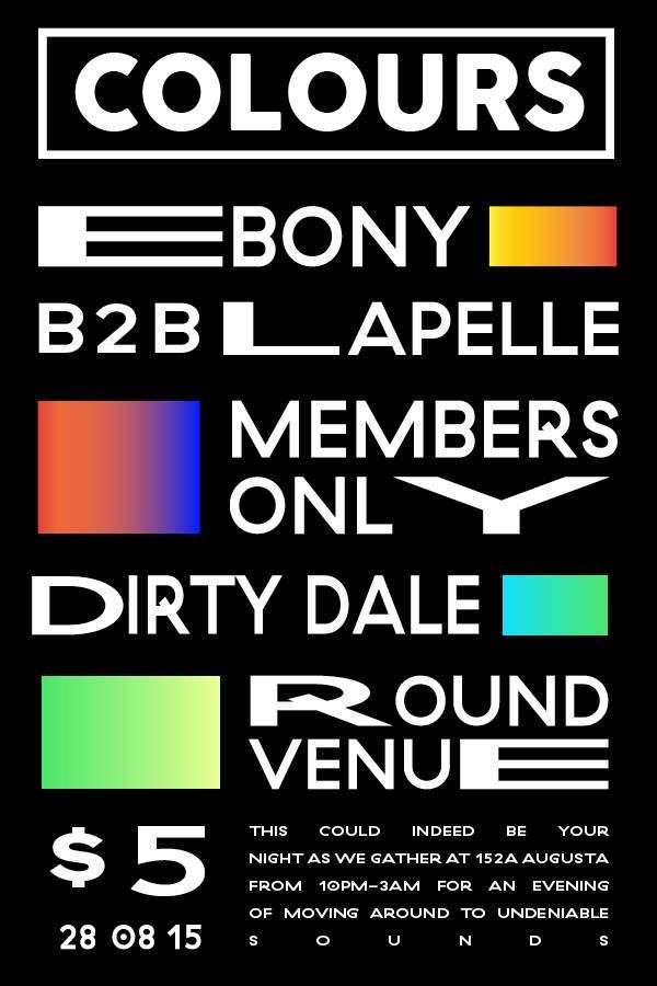 Colours with Èbony b2b Lapelle, Membersonly b2b Dirty Dale - Página trasera