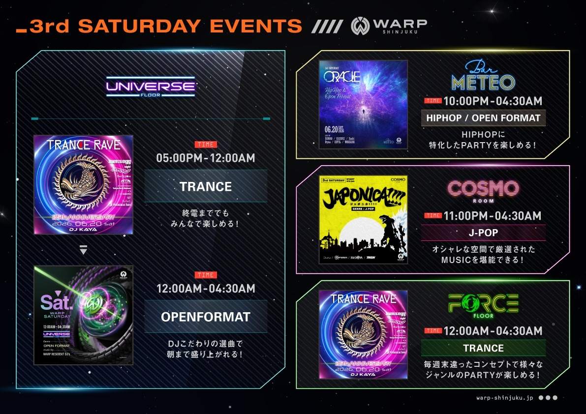 TRANCE RAVE at Warp Shinjuku, Tokyo