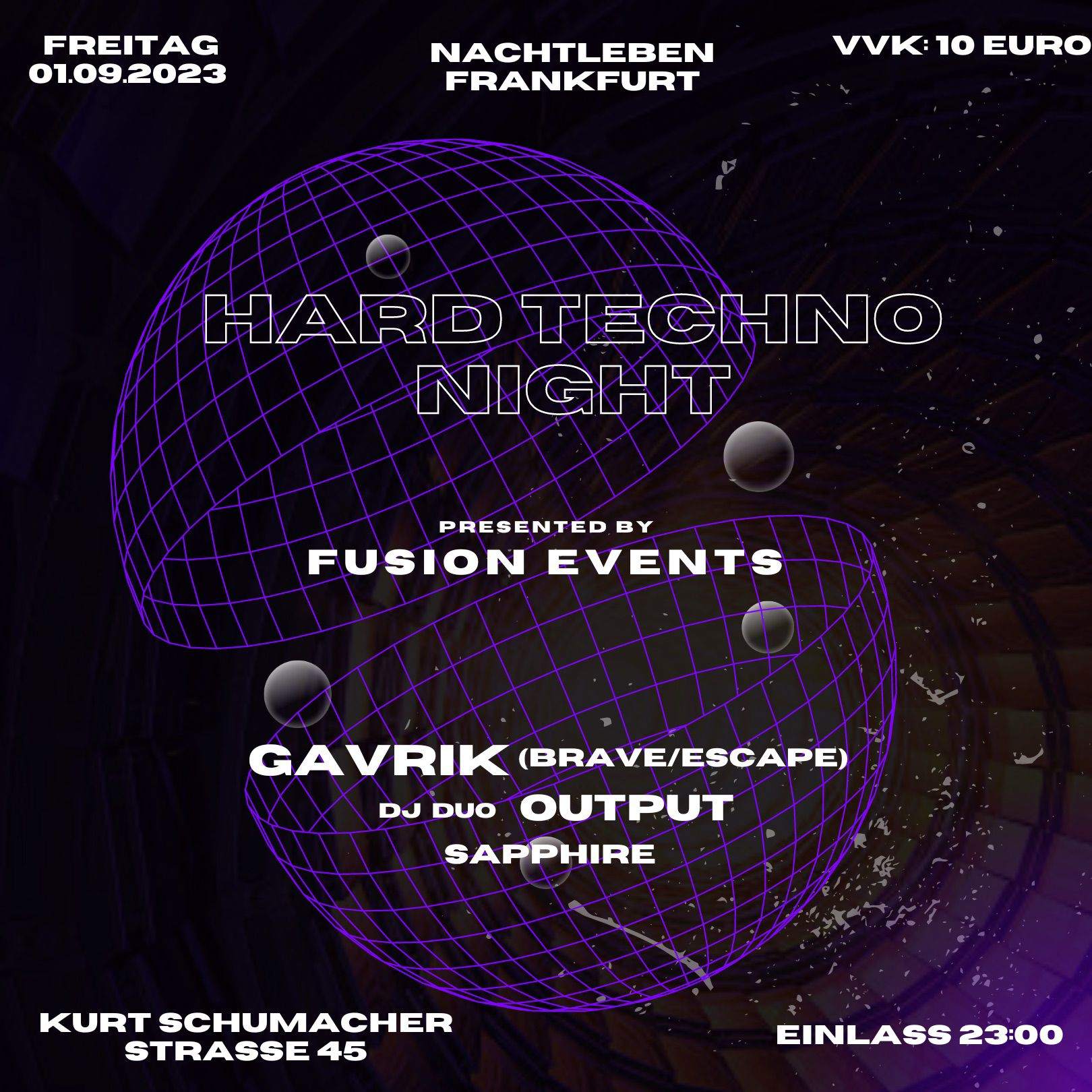 Hard Techno Night presented By Fusion Events - Página frontal