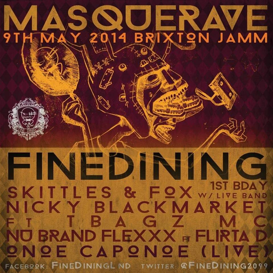 Fine Dining present: 1st Bday Masquerave with Skittles, Nicky Blkmkt, Onoe Caponoe - Página frontal