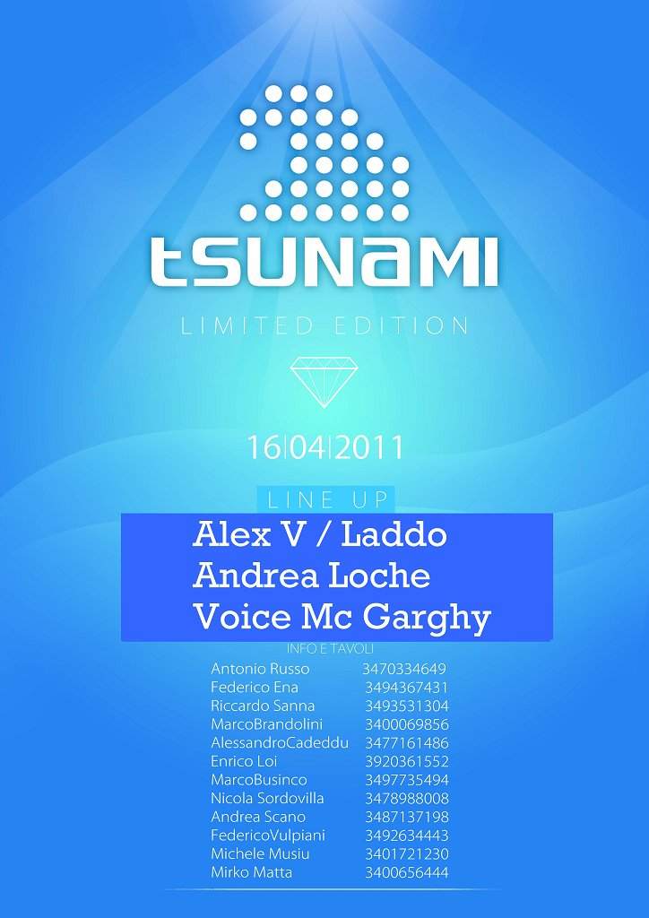 Tsunami Limited - Página frontal