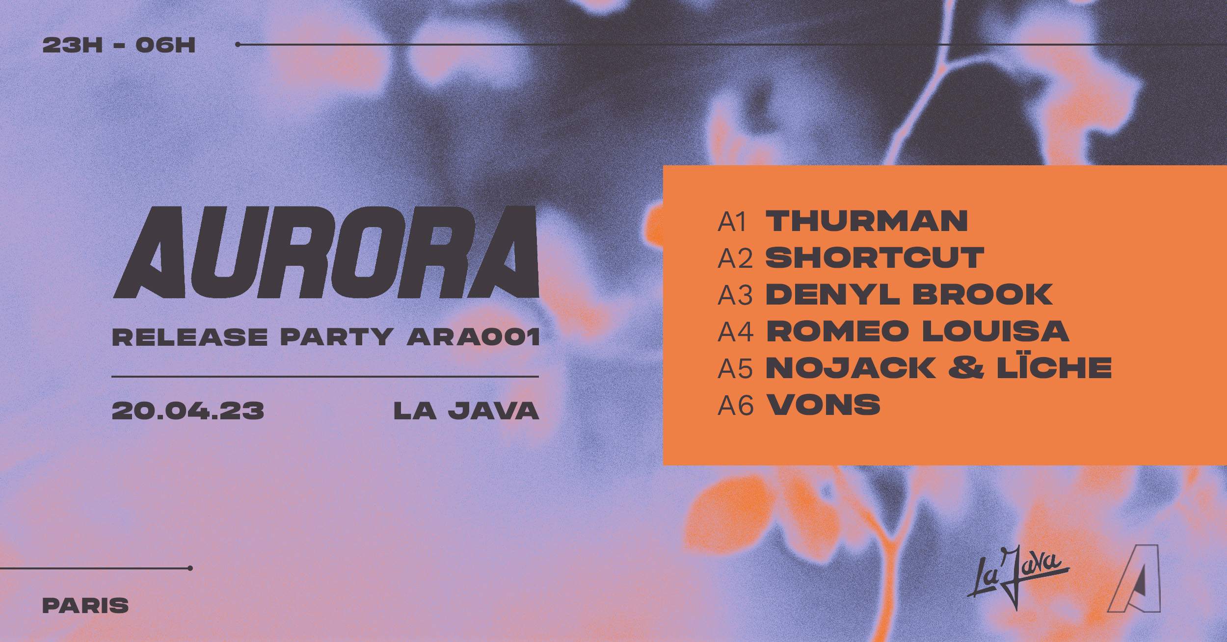 AURORA X La Java - Thurman, Shortcut, Denyl Brook - Página frontal