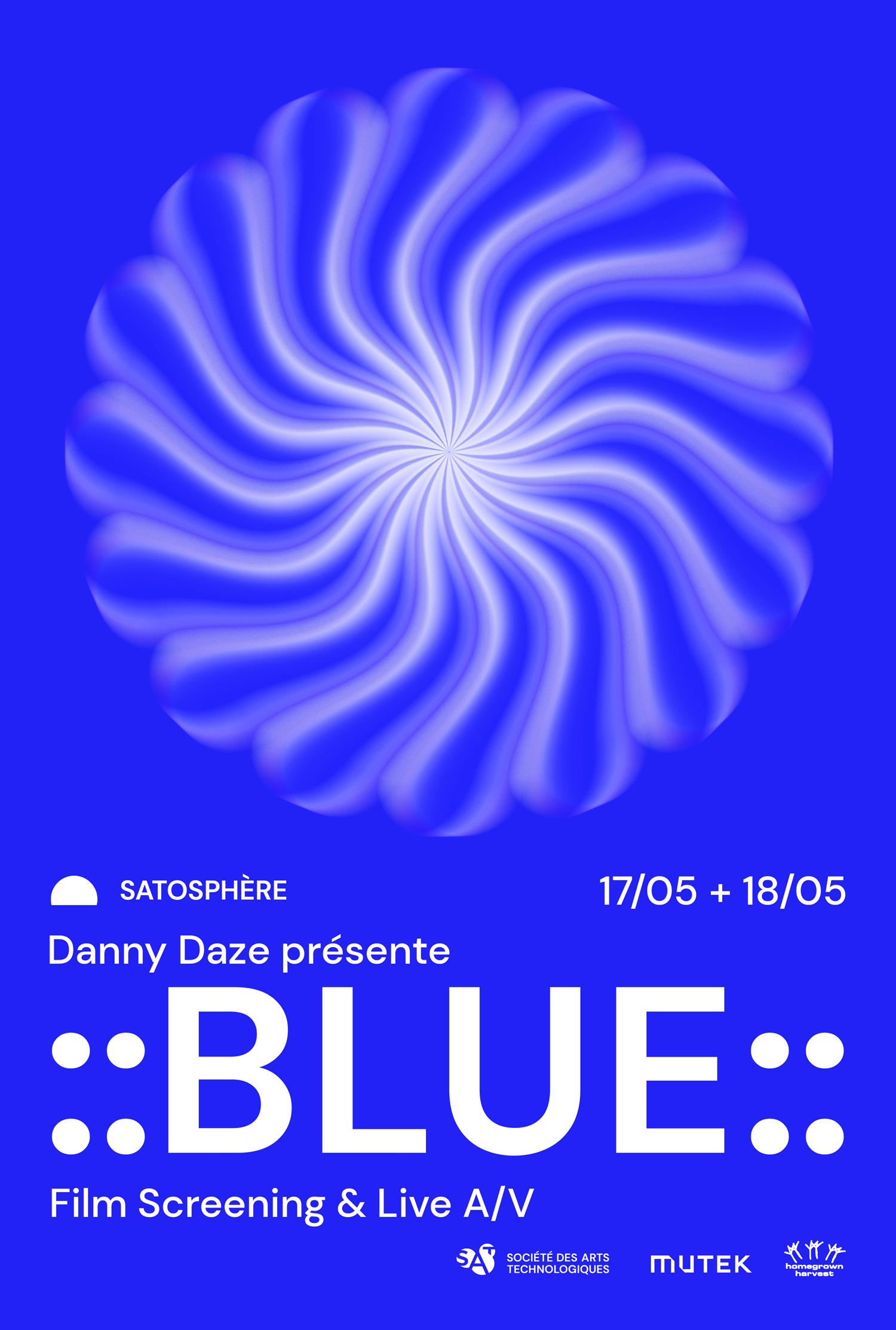 Danny Daze presents :BLUE: Film Screening & Live A/V at Société des arts  technologiques, Montreal