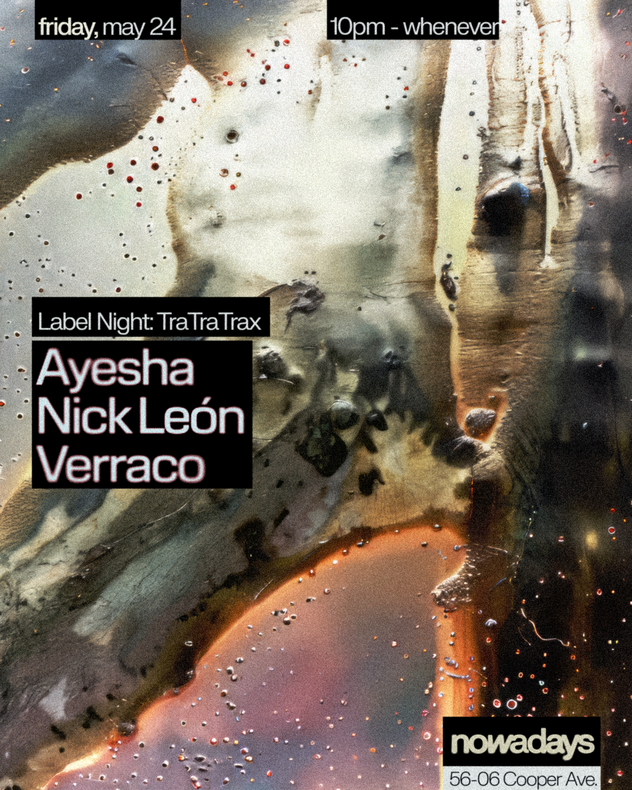 Label Night: TraTraTrax with Ayesha, Nick León, Verraco - Página frontal