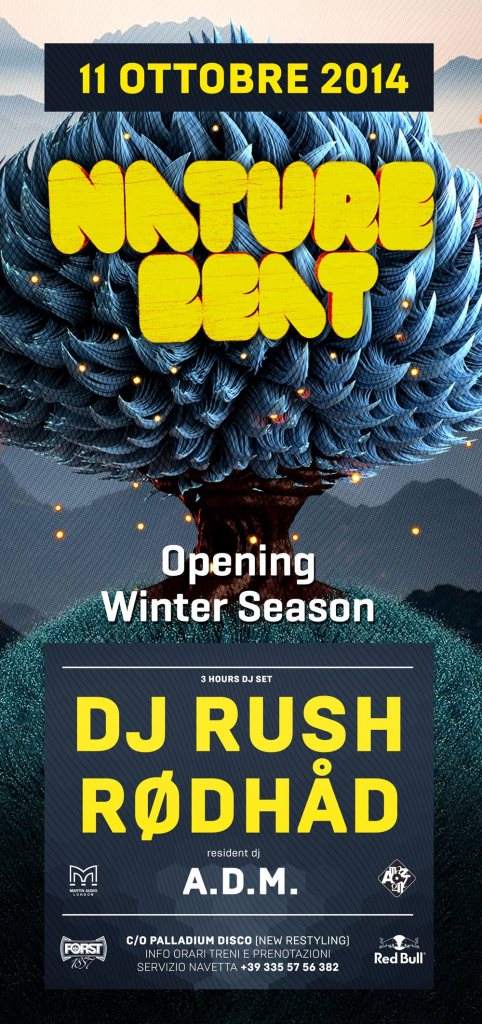 Nature Beat 'Opening Winter Season' with Dj Rush + Rodhad + A.D.M - Página frontal