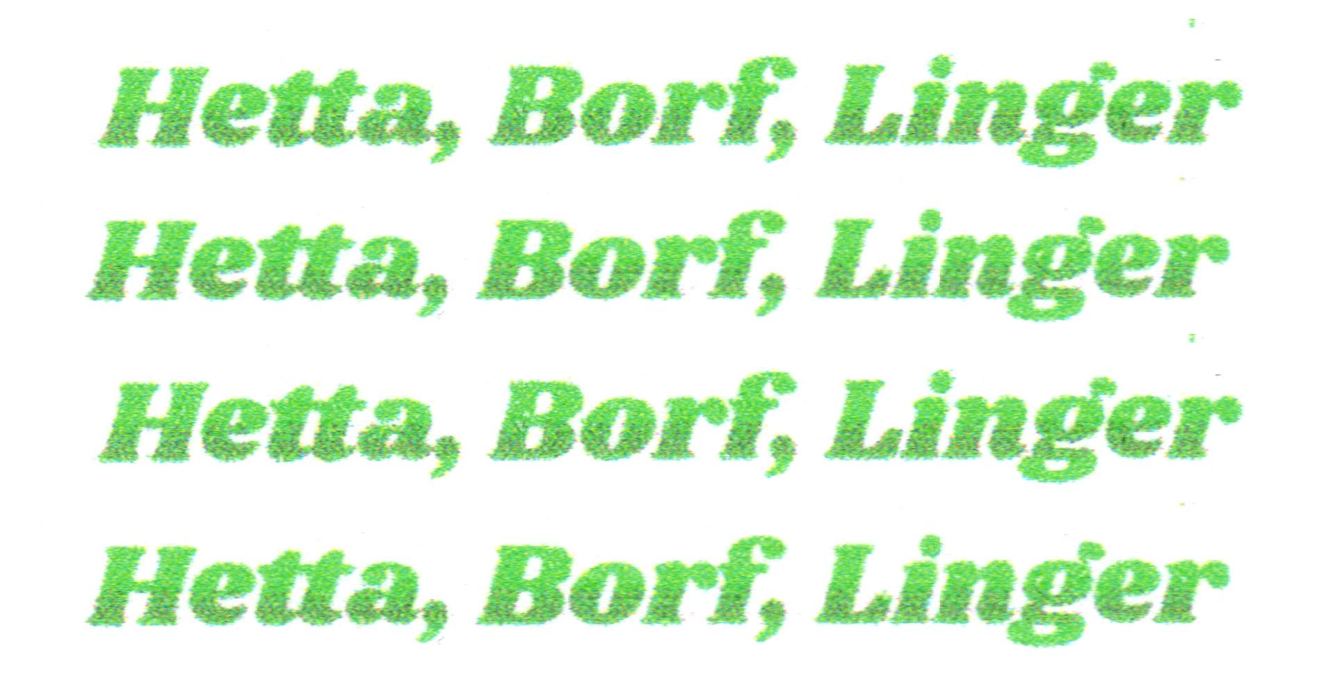 Hetta, Borf, Linger - Página frontal