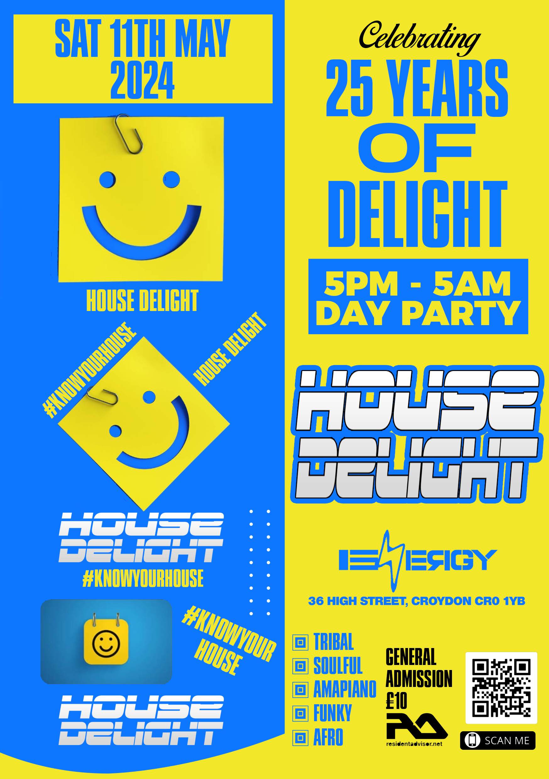 HOUSE DELIGHT (Day & Night Party - 5pm - 5am) - フライヤー表