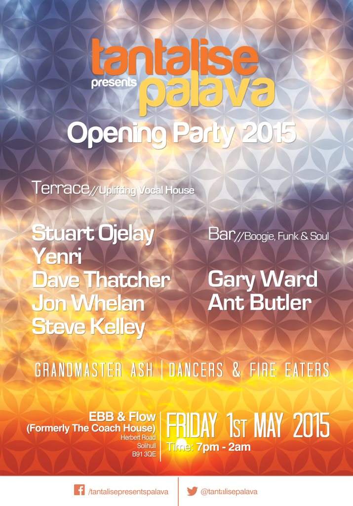 Tantalise presents Palava Opening Party 2015 - フライヤー裏