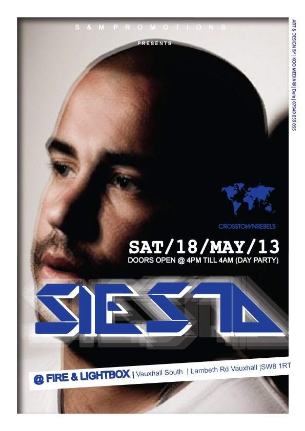 Siesta - 2013 Opening Party (Outdoor Day & Indoor Night) Plus Free Afterparty - フライヤー表