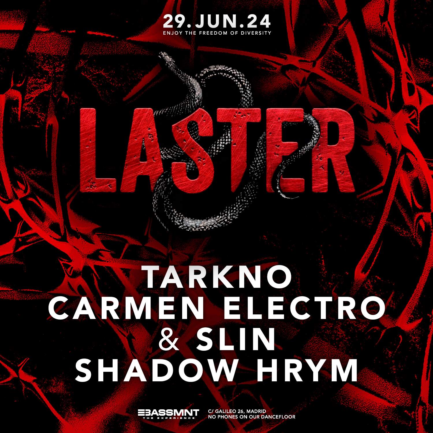 Laster Club vol. LVI - Tarkno, slin & Carmen Electro, Shadow Hrym - Página trasera