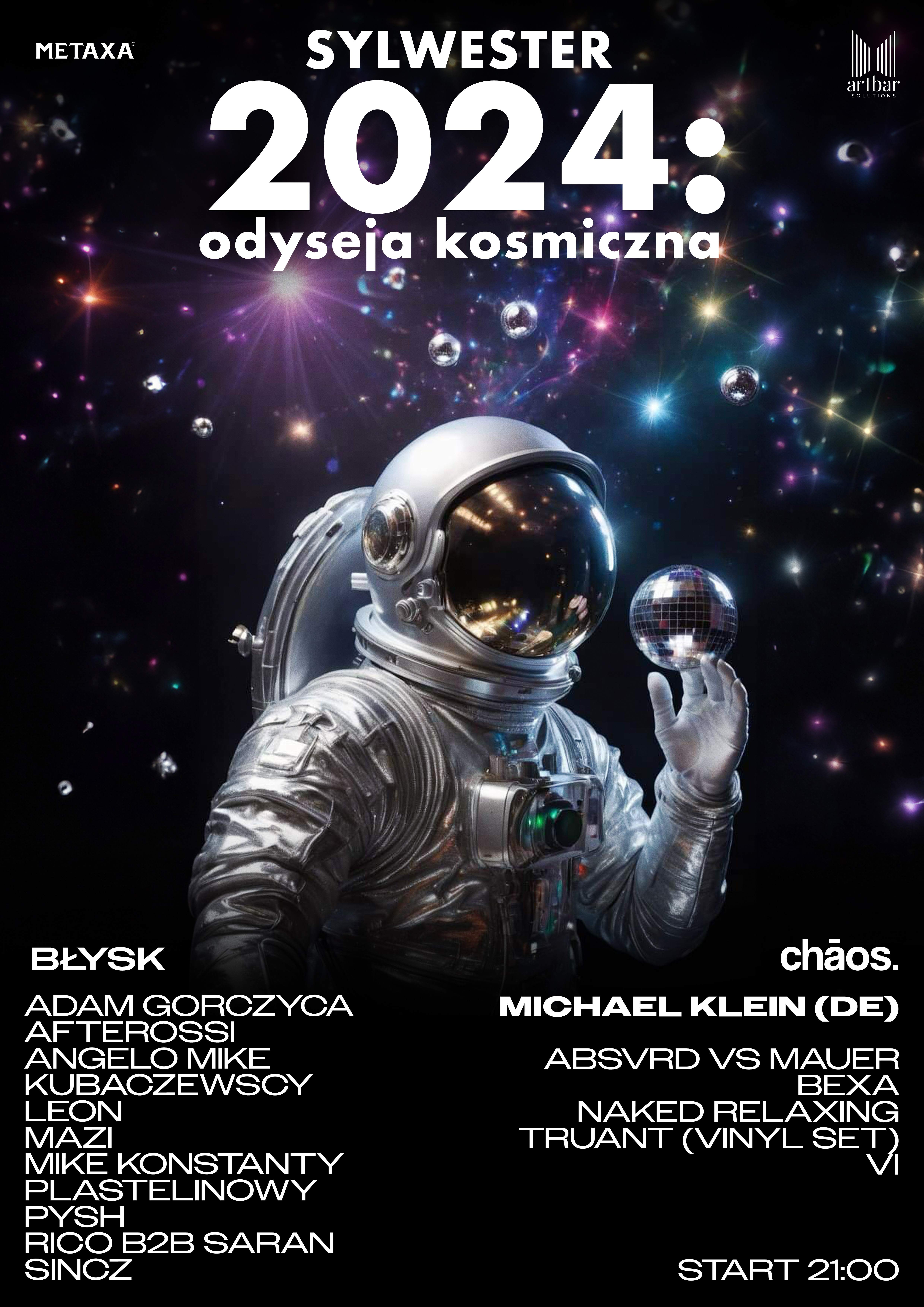 Sylwester 2024: Kosmiczna Odyseja / Art Bar x Błysk x chāos - Página frontal