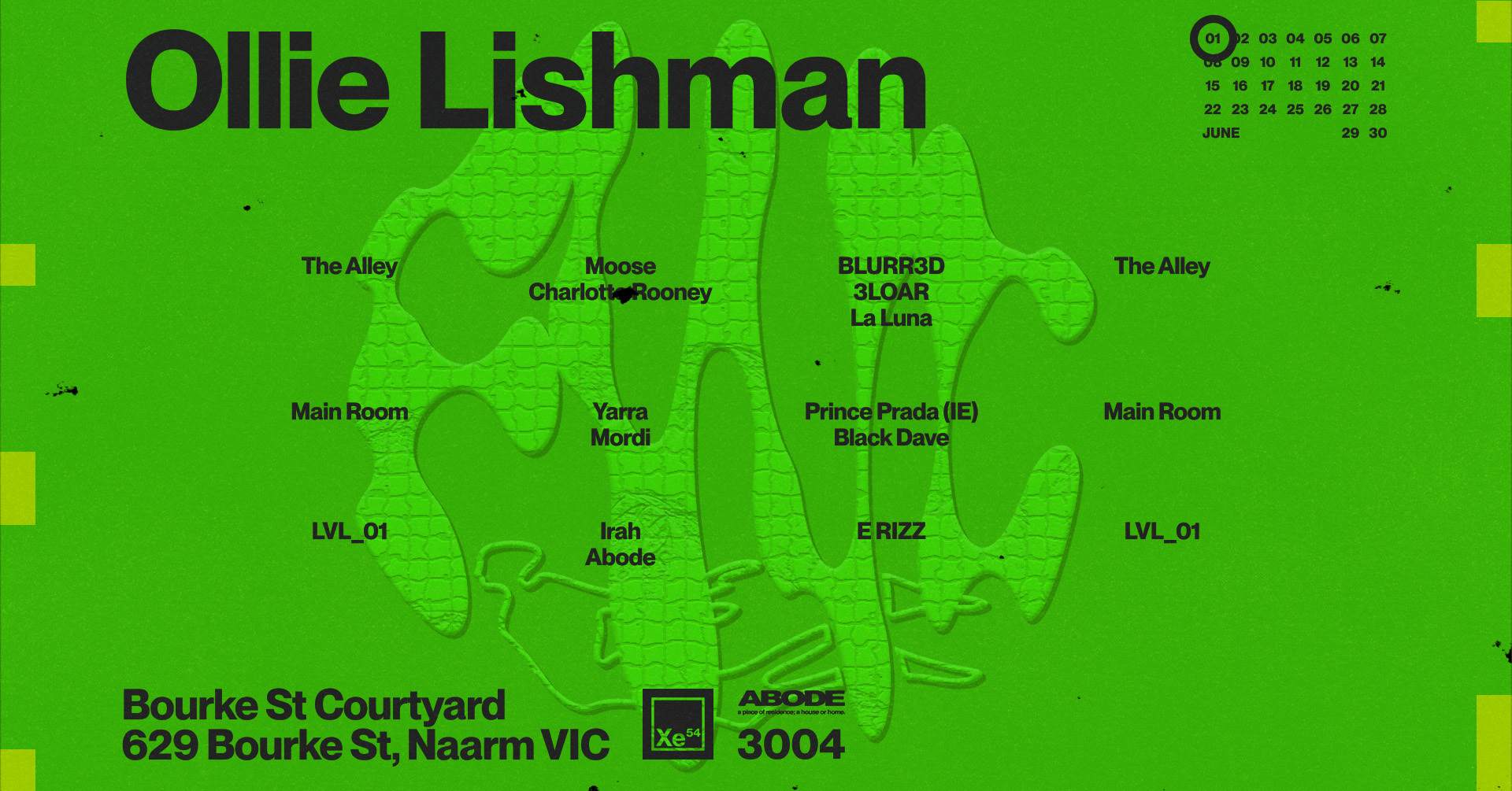 Xe54 ▬ Ollie Lishman - フライヤー表