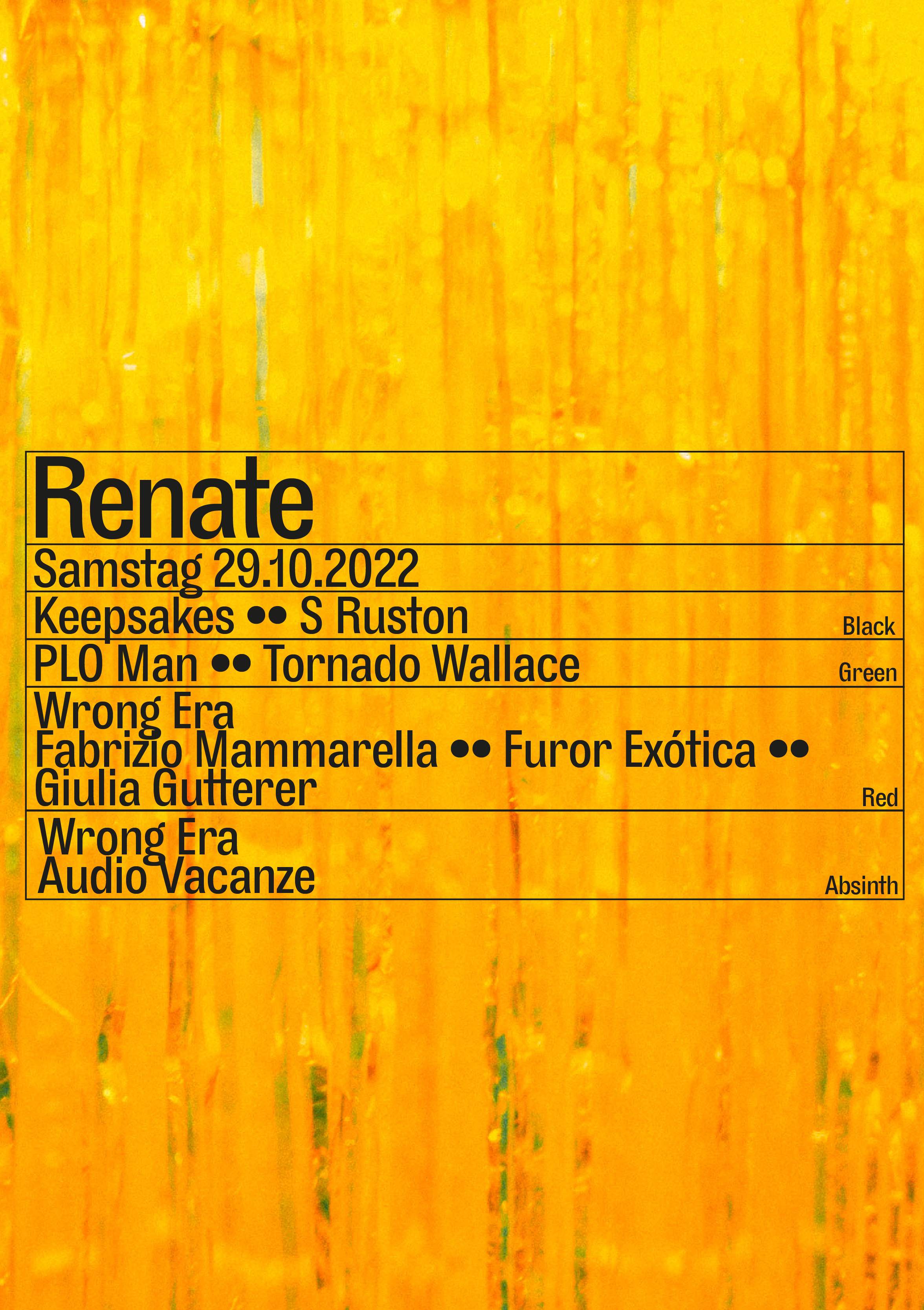 Renate with PLO Man b2b Tornado Wallace, Keepsakes, Giulia Gutterer, S Ruston - Página frontal