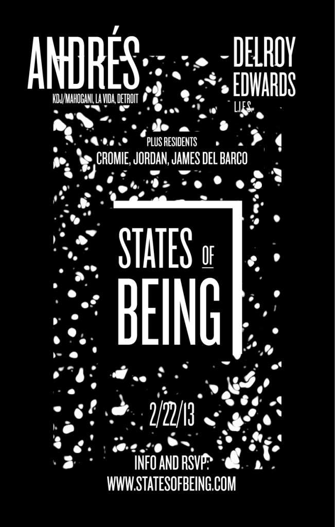 States Of Being with Andrés (Detroit), Delroy Edwards, James Del Barco, Dj Jordan, Cromie - Página frontal