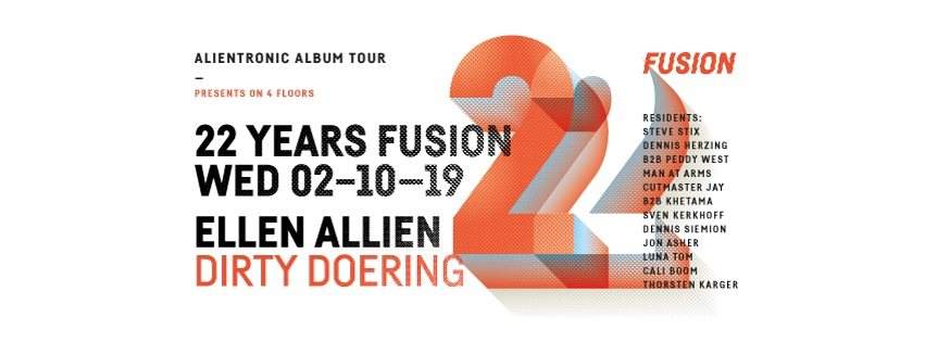 22 Years Fusion with Ellen Allien, Dirty Doering - フライヤー表