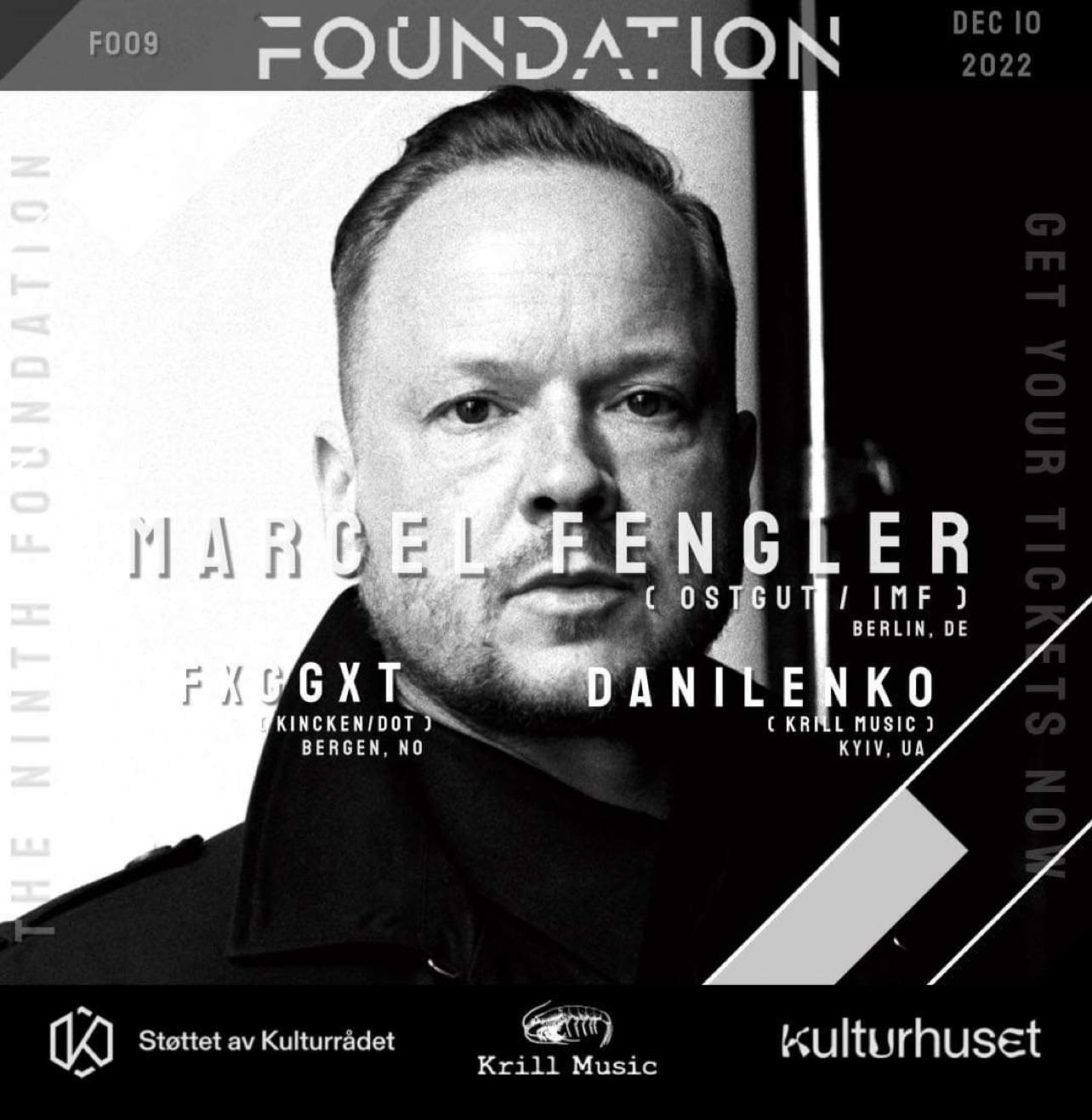 Foundation by Krill Music presents: Marcel Fengler - Danilenko - fxggxt - フライヤー表