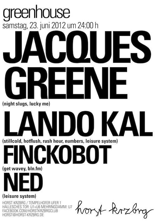 Greenhouse with Jacques Greene, Lando Kal & More - Página frontal