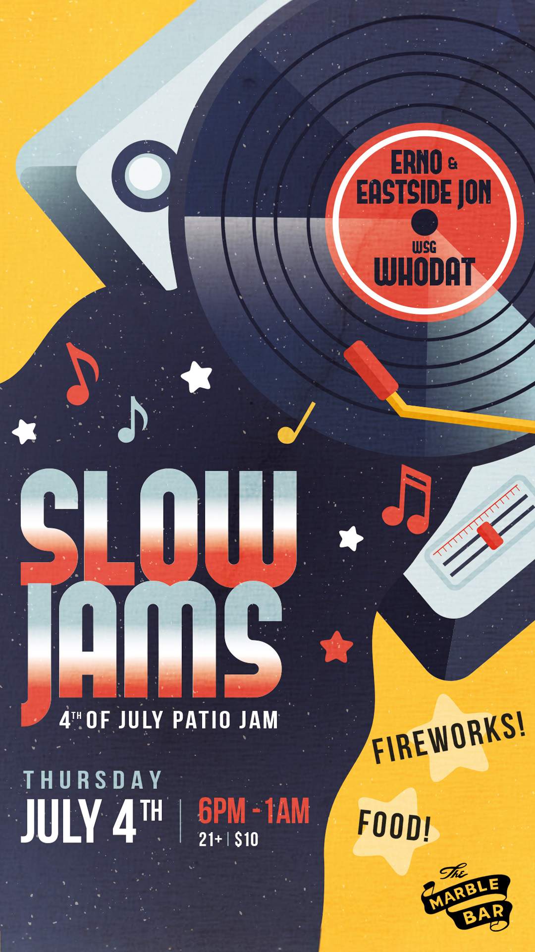 4th of July Slow Jams Patio Jam at Marble Bar, Detroit