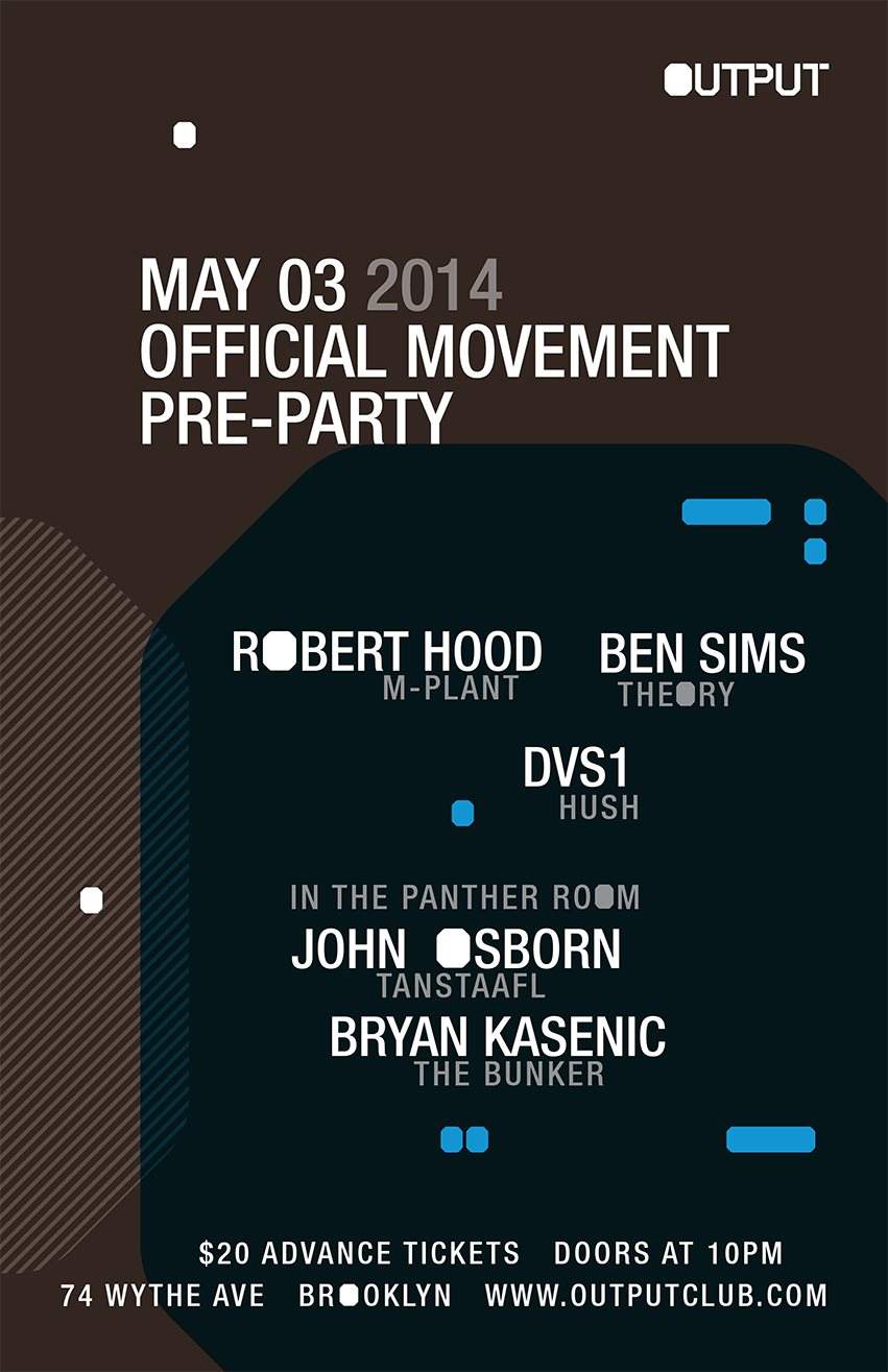 Movement Pre-Party with Robert Hood, Ben Sims, DVS1 & More - Página frontal