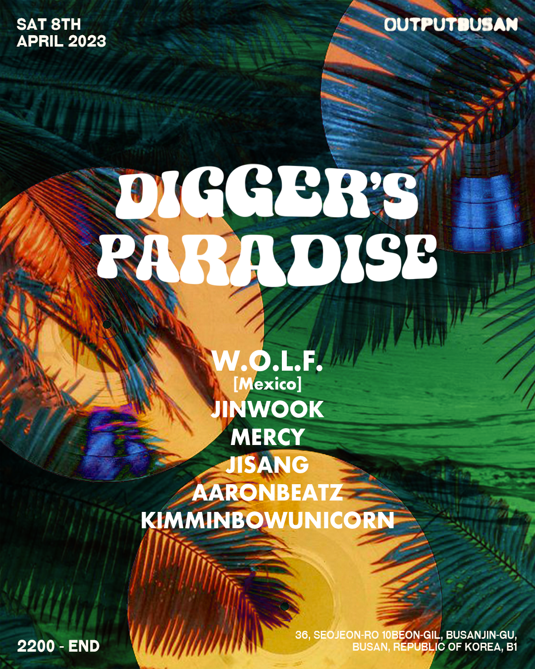 DIGGER'S PARADISE : W.O.L.F. (MEXICO), JINWOOK (SEOUL) - フライヤー裏
