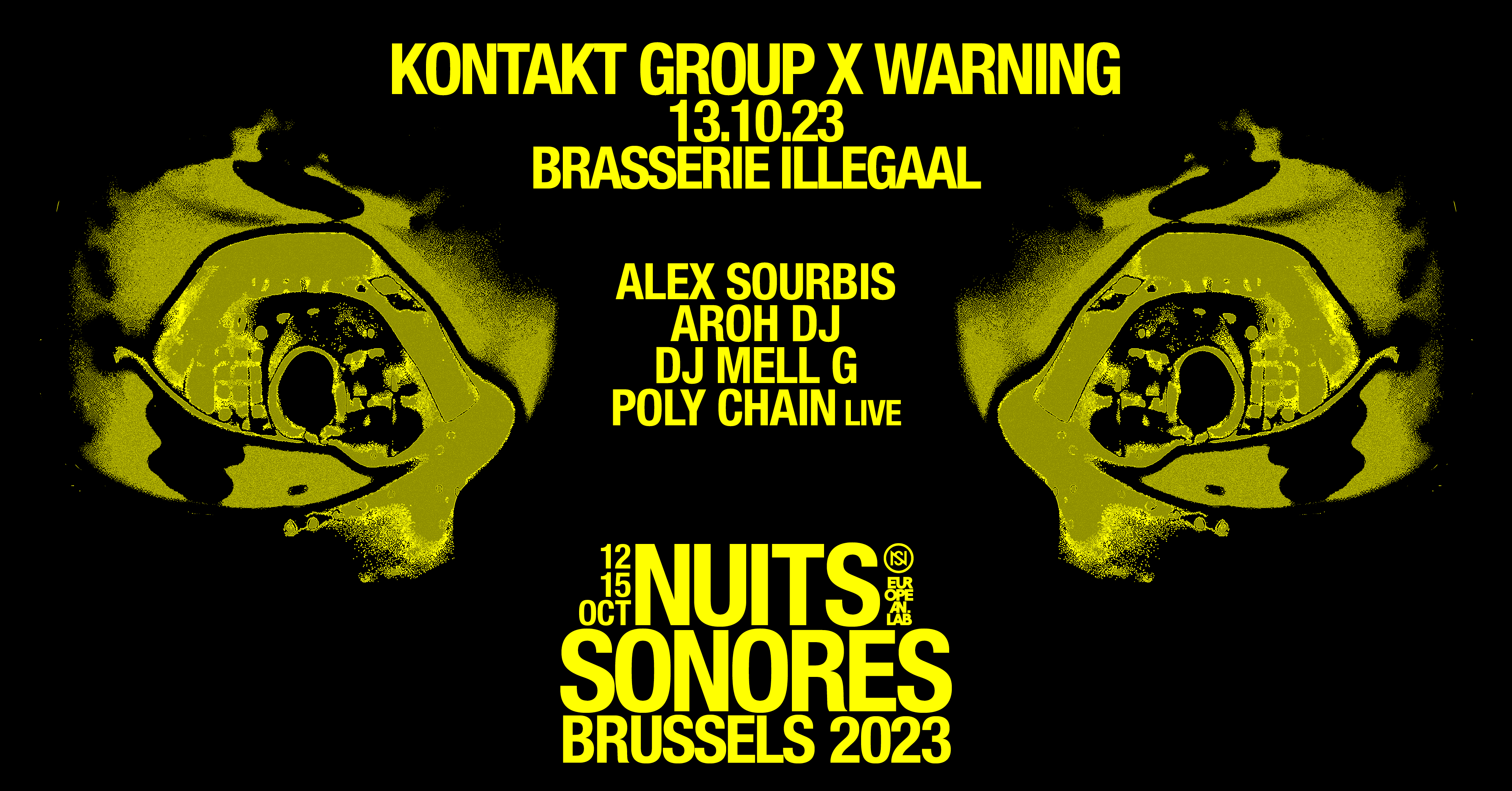 NSB23 x Kontakt Group x Warning at Brasserie Illegaal - Friday - フライヤー裏