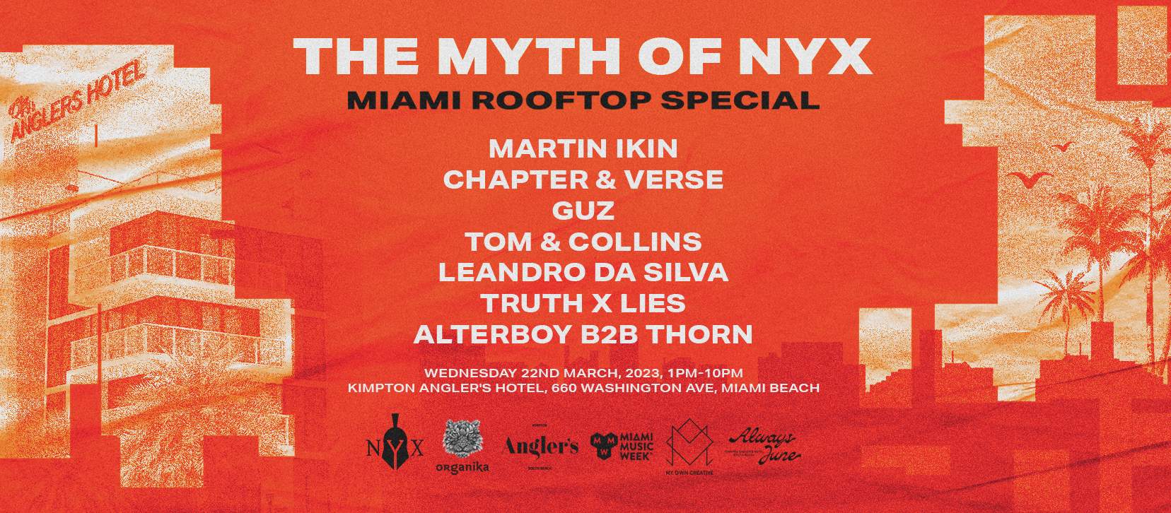 The Myth of NYX - Miami Music Week - Rooftop Special - フライヤー表