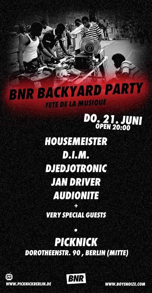 BNR Backyard Party - フライヤー表