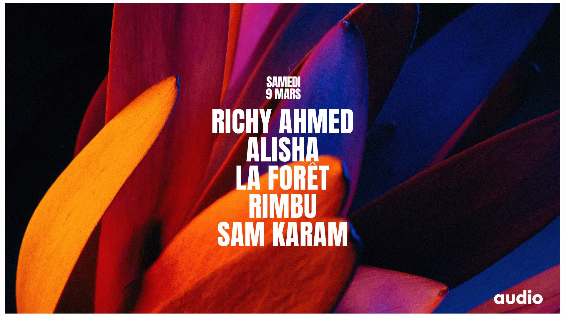 Richy Ahmed · Alisha · La Forêt · RIMBU · Sam Karam - Página frontal