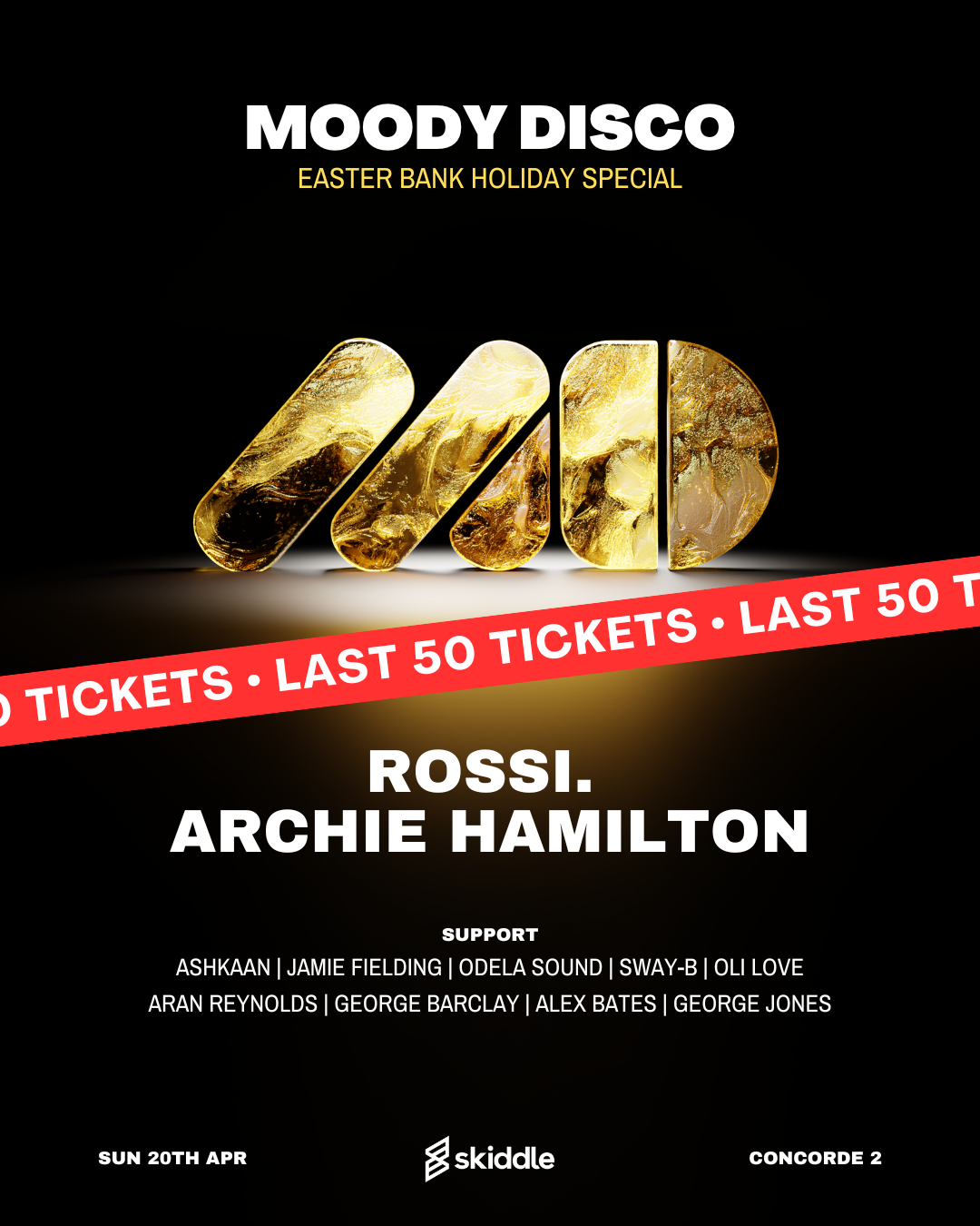 Moody Disco with Rossi. + Archie Hamilton at Concorde 2, Brighton