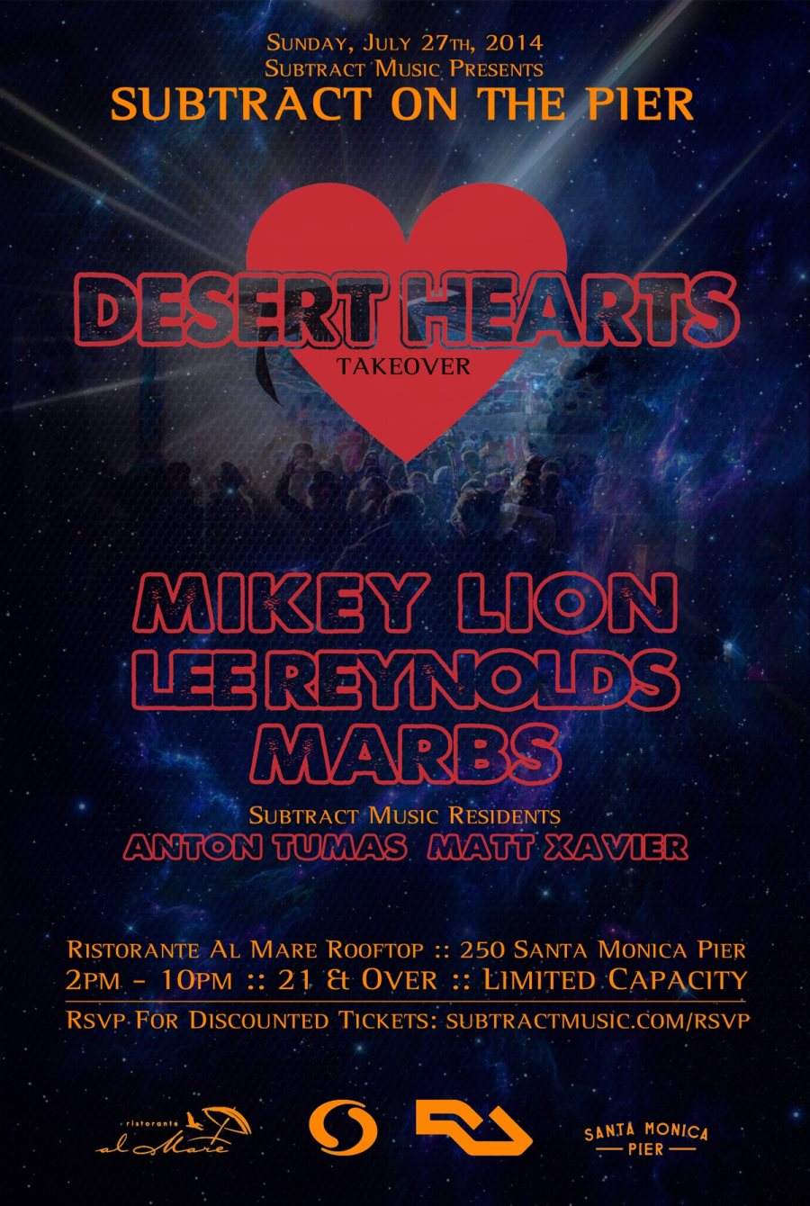 Subtract On The Pier: Desert Hearts Mikey Lion, Lee Reynolds, Marbs + Anton Tumas & Matt Xavier - Página trasera