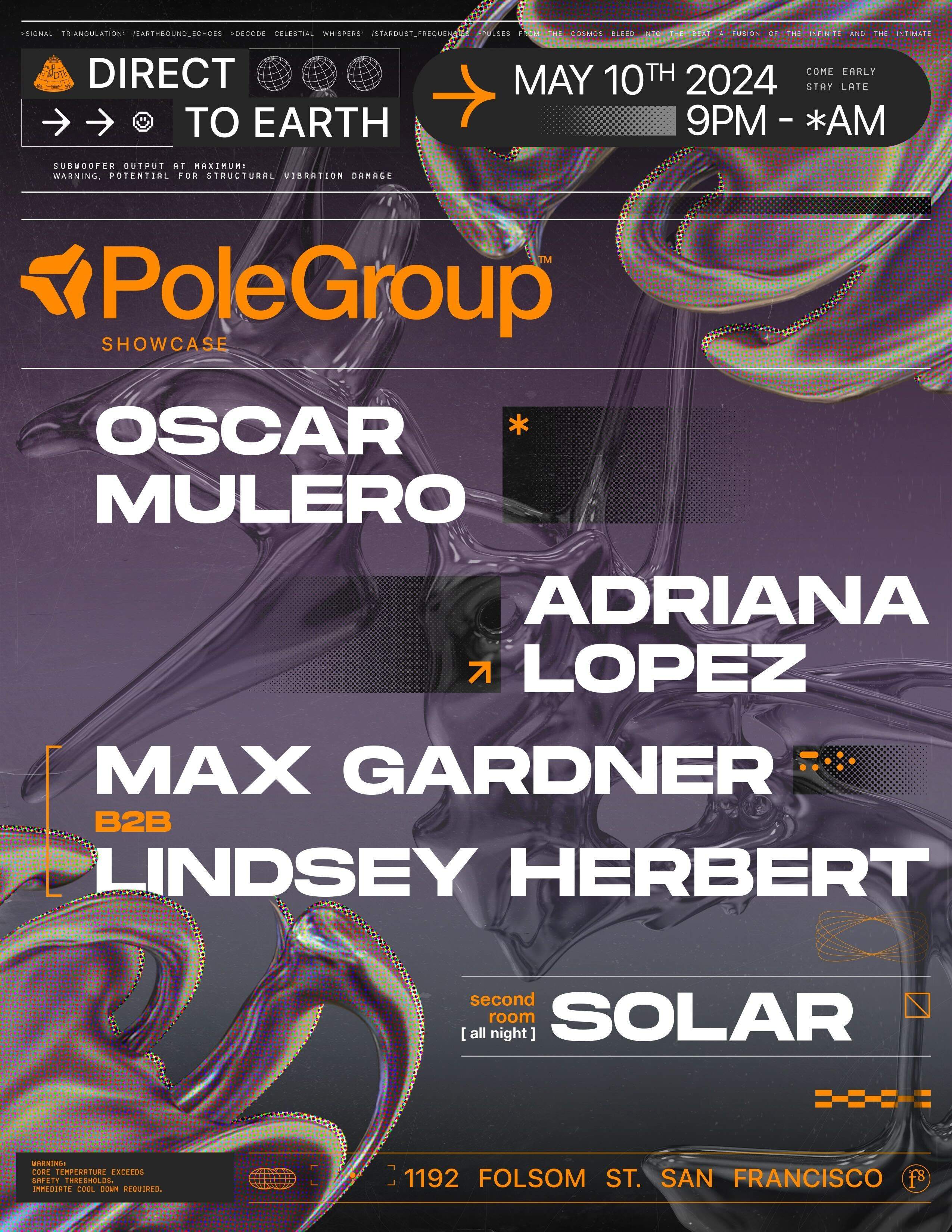 DTE X PoleGroup: Oscar Mulero, Adriana Lopez, Max Gardner b2b Lindsey Herbert and Solar - フライヤー表