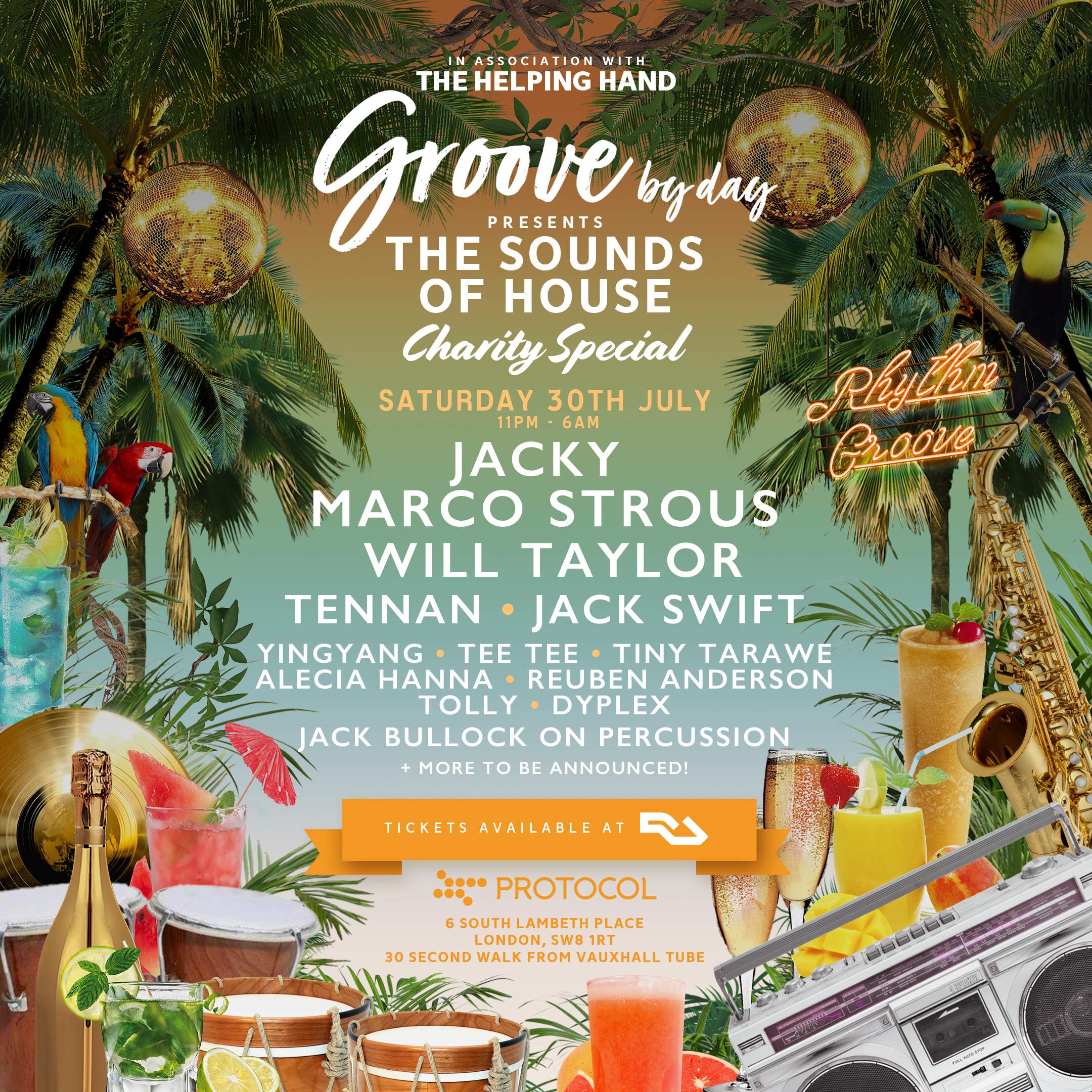 Groove By Night - JACKY, Marco Strous, Will Taylor + more  - フライヤー表