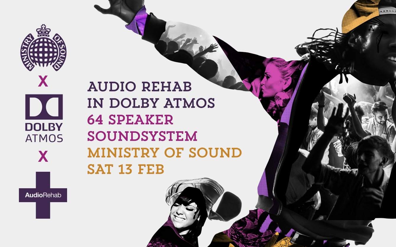 Audio Rehab in Dolby Atmos: Sirus Hood, Mark Radford, No Artificial Colours - フライヤー表