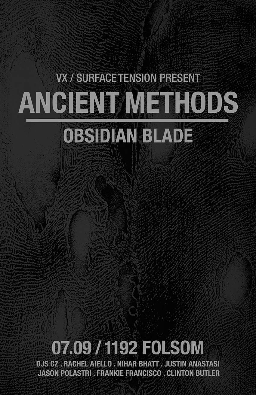 VX & Surface Tension present Ancient Methods and Obsidian Blade - Página frontal