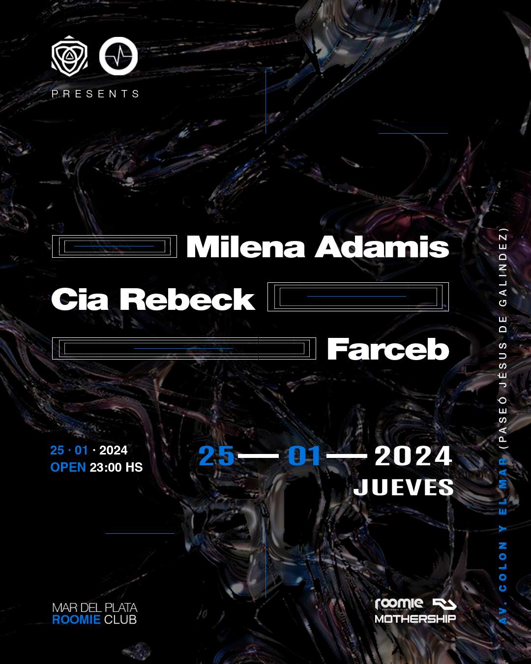 Culto & Groove Selections pres. Milena Adamis, Farceb & Cia Rebeck at Roomie Club - フライヤー表