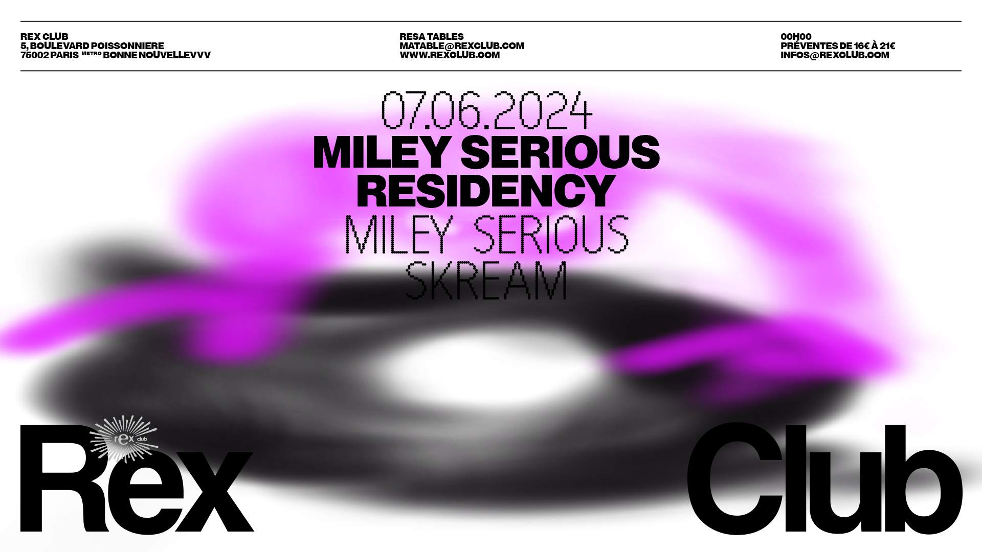 Miley Serious Residency: Skream & Miley Serious - フライヤー表