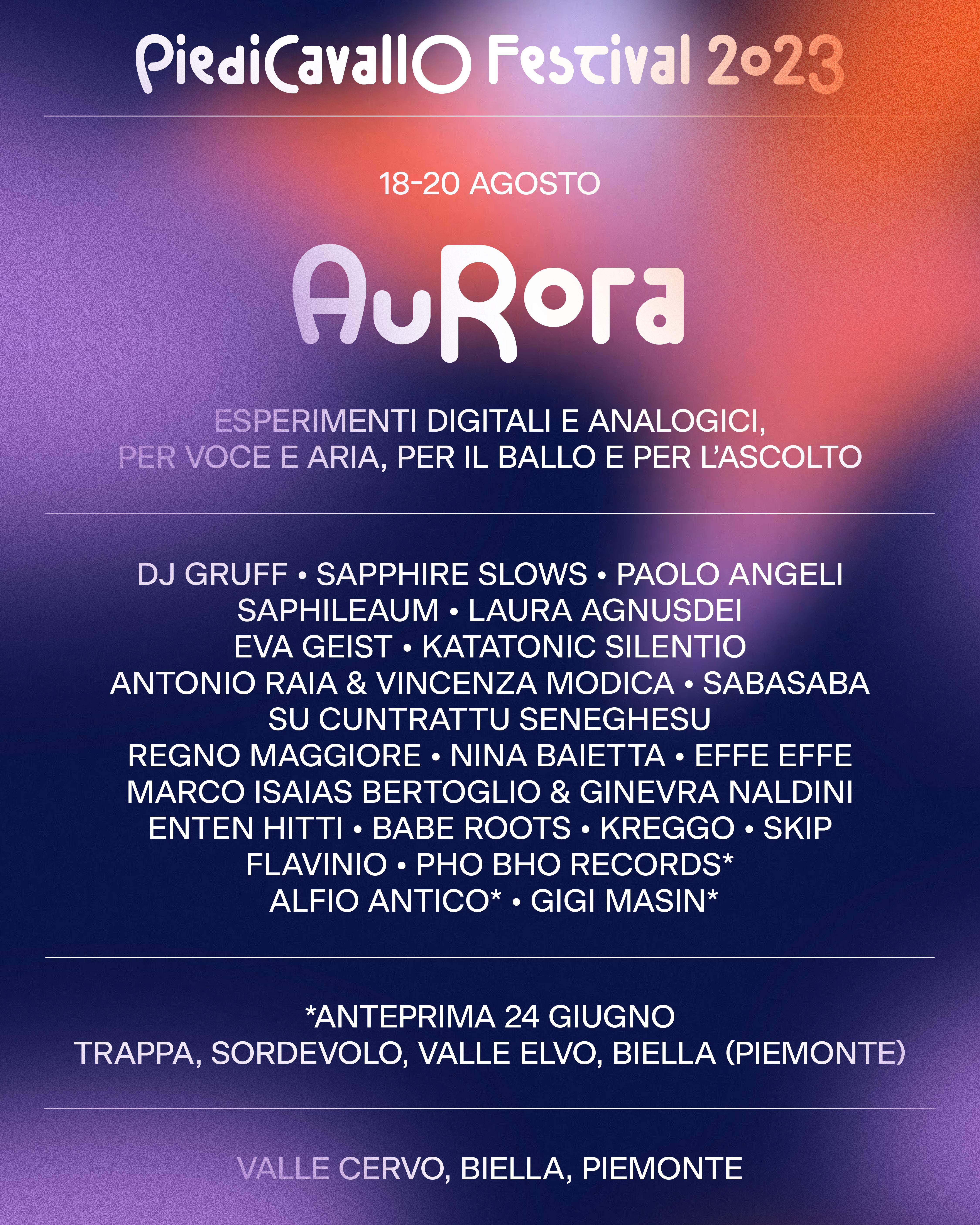 Aurora - Piedicavallo Festival 2023 - フライヤー表