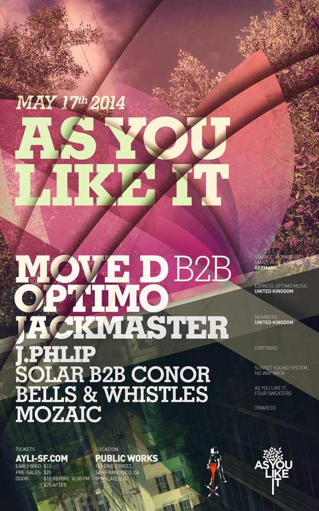 Ayli with Move D B2B Optimo, Jackmaster, J.Phlip and More - フライヤー表