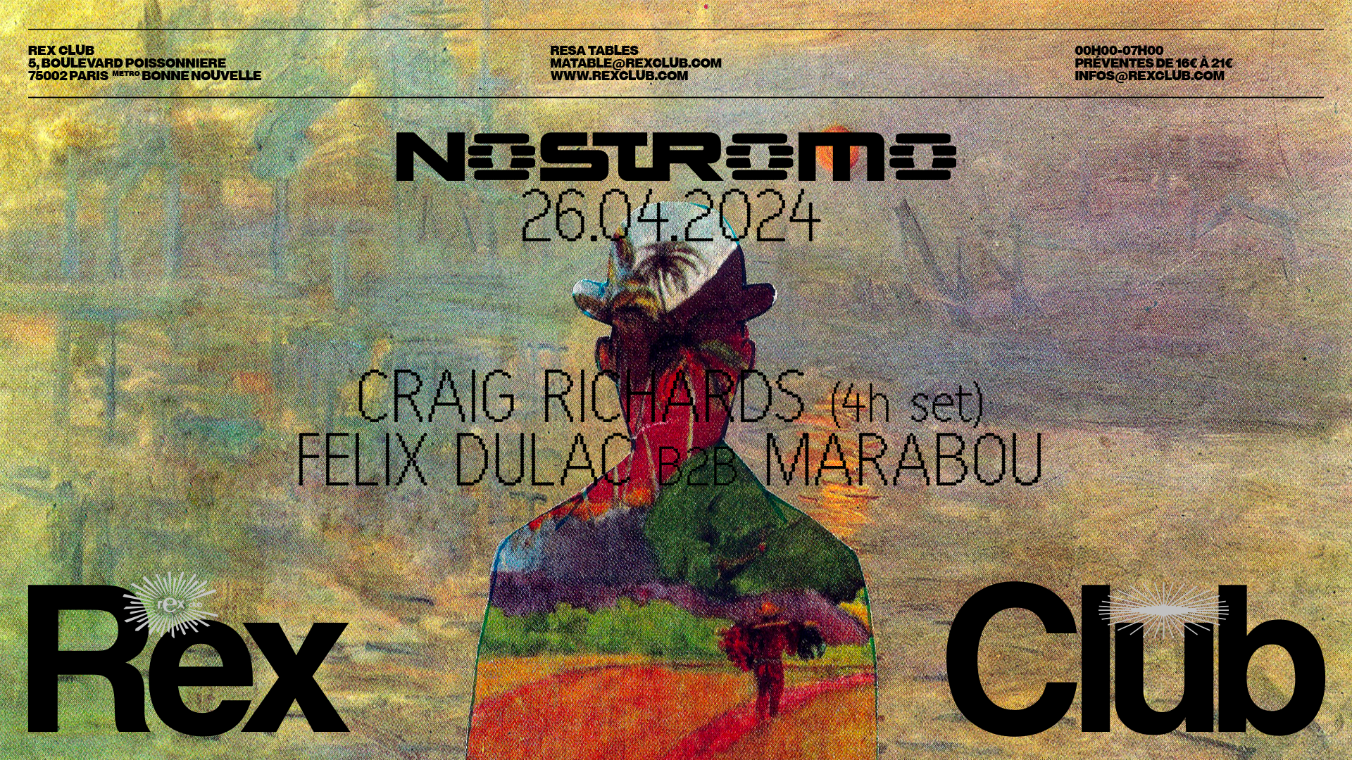 Nostromo: Craig Richards, Felix Dulac b2b Marabou - フライヤー表