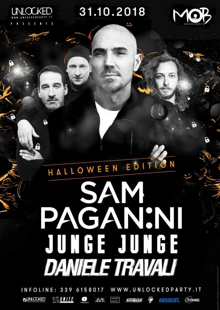 Unlocked Halloween Party with Sam Paganini - フライヤー表