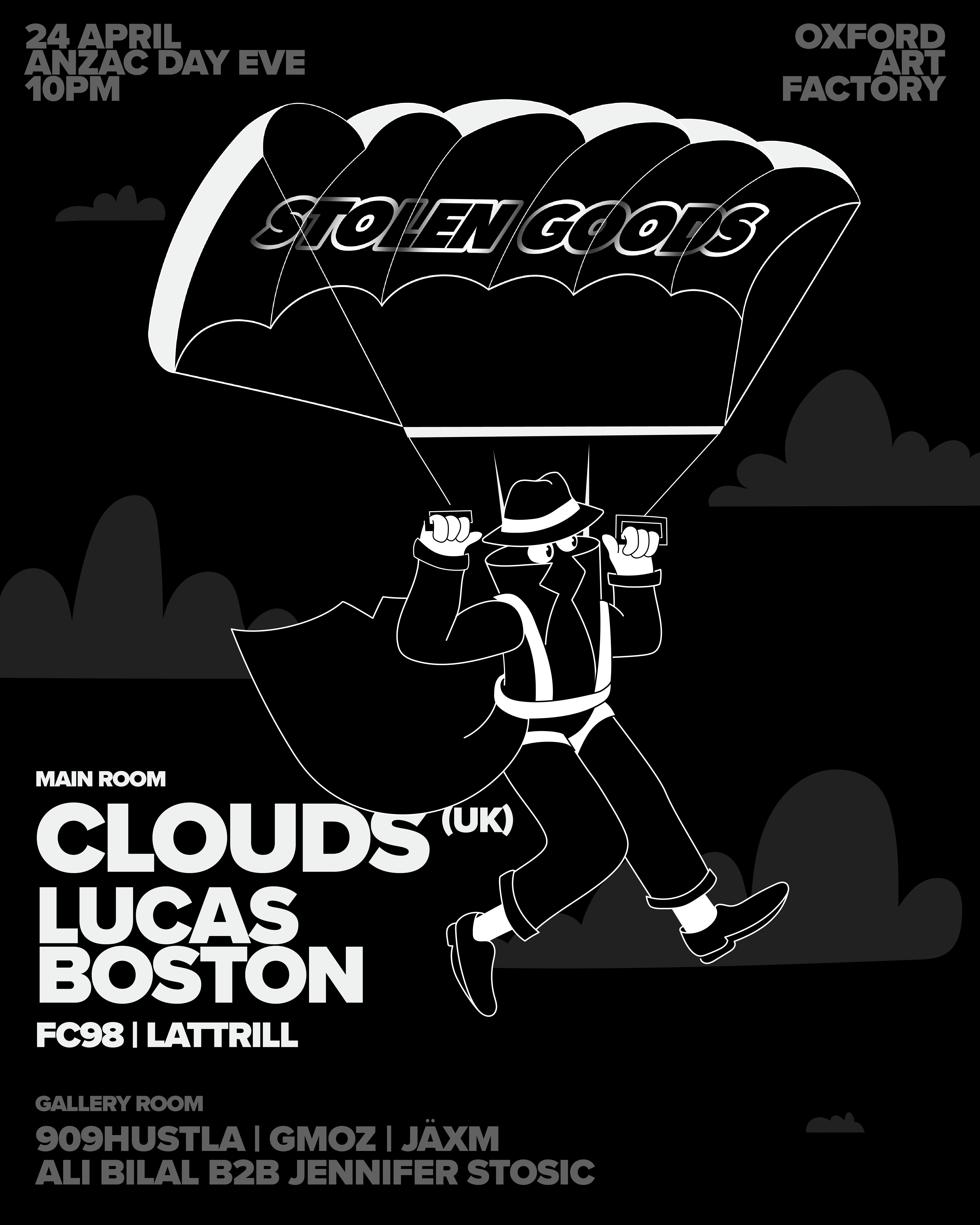 Stolen Goods Pres. Clouds & Lucas Boston - Página frontal