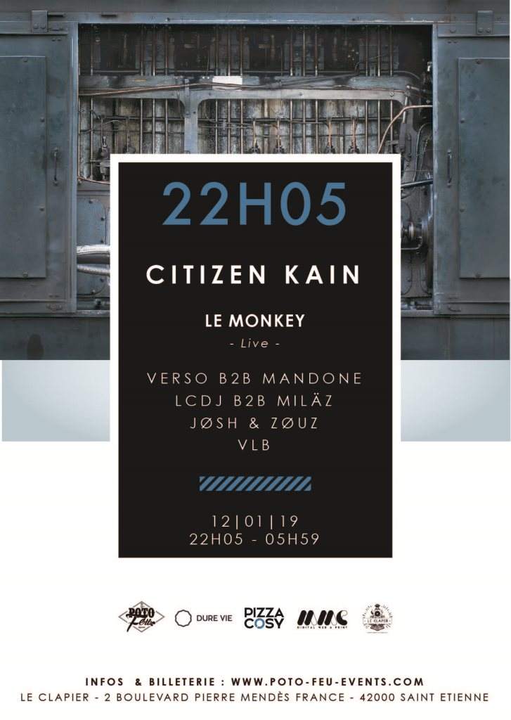 22h05 with Citizen Kain, Le Monkey & Poto Feu Events - Página frontal